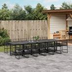 vidaXL 13-delige Tuinset poly rattan zwart, 2 zitplaatsen, Nieuw, Tuinset, Verzenden