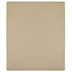 vidaXL Hoeslaken jersey 180x200 cm katoen taupe, Verzenden, Nieuw