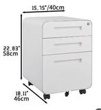 Mobiele Archiefkast met 3 Laden Afsluitbare Metalen Kantooka, Verzenden, Nieuw