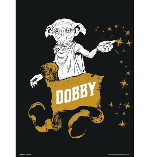 Kunstdruk Harry Potter Dobby 30x40cm, Huis en Inrichting, Woonaccessoires | Schilderijen, Tekeningen en Foto's, Nieuw, Verzenden