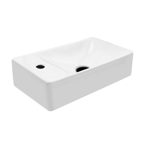 Fontein BWS Mini 37.5x22x10 cm Glans Wit (kraangat links), Doe-het-zelf en Verbouw, Sanitair, Overige typen, Nieuw, Ophalen of Verzenden