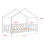 Kinderbed Treviolo met uitvalbeveiliging 70x140 cm wit mat, Kinderen en Baby's, Kinderkamer | Bedden, Verzenden, Nieuw