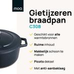 2dekans | MOA Gietijzeren Braadpan C30B - Inhoud 7,2 liter -, Ophalen of Verzenden, Zo goed als nieuw
