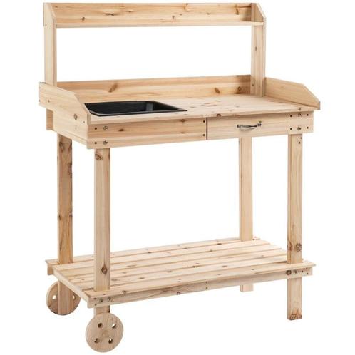 TRUUSK Plantentafel Met Lade 92 Cm X 45 Cm X 119 Cm, Tuin en Terras, Bloembakken en Plantenbakken, Nieuw, Verzenden