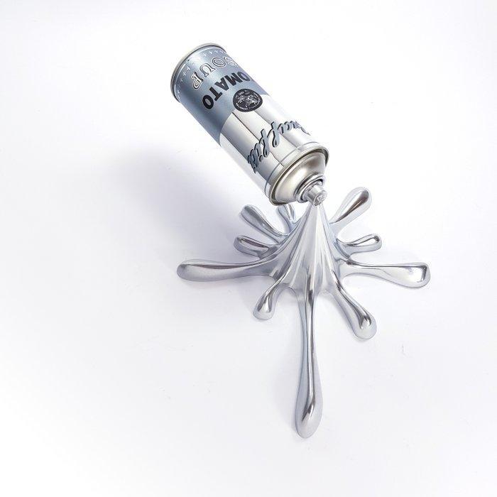 2FAST - Chrome Silver Graffiti Soup Splash Can Sculpture, Antiek en Kunst, Kunst | Designobjecten