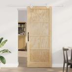 vidaXL Schuifdeur Natuurlijk en wit 86 x 211 cm, Doe-het-zelf en Verbouw, Deuren en Horren, Verzenden, Nieuw
