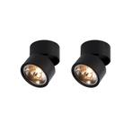 Set van 2 spots zwart rond verstelbaar - Go Nine, Nieuw, Metaal of Aluminium, Industrieel