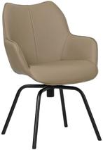 Taupe leren  draaibare eetkamerstoel - Toledo Leer Mocca (ta, Huis en Inrichting, Stoelen, Overige kleuren, Nieuw, Leer, Ophalen of Verzenden