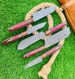 Gold Deer - 5 Piece professional knives set - Hammered Steel