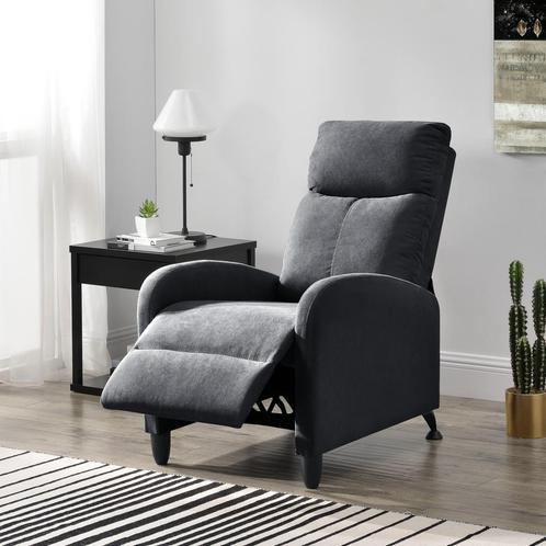 Verstelbare relaxfauteuil 102x60x92 cm stof donkergrijs, Huis en Inrichting, Fauteuils, Nieuw, Verzenden