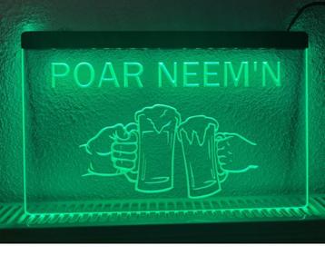 Poar neemn bier neon bord lamp verlichting reclame lichtbak