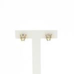 Gouden oorstekers met zirconia (oorbellen, gouden oorbellen), Sieraden, Tassen en Uiterlijk, Oorbellen, Gebruikt, Overige kleuren