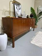 Vintage dressoir - jaren 70, gouden grepen, Huis en Inrichting, Kasten | Dressoirs, Gebruikt, Mid century, Met lade(s), 150 tot 200 cm