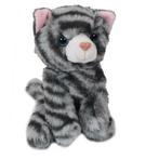 Knuffel Kat Grijs Gestreept/Tijger - 14 cm NIEUW, Ophalen of Verzenden, Nieuw