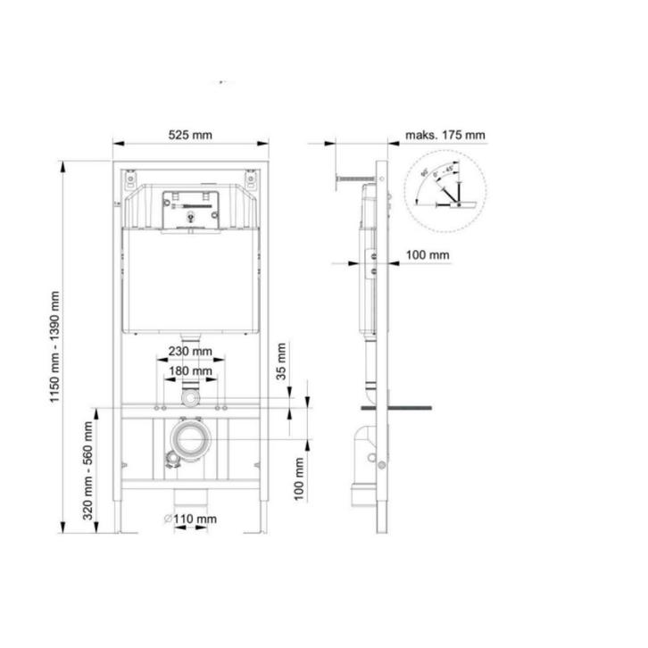 Toiletset Budget 65 Mudo Mat zwart Met B&W Drukplaat, Doe-het-zelf en Verbouw, Sanitair, Ophalen of Verzenden