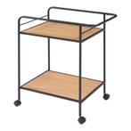 [en.casa] Keukentrolley Hole 72x62x45 cm zwart en eikenkleur, Huis en Inrichting, Keuken | Keukenbenodigdheden, Verzenden, Nieuw