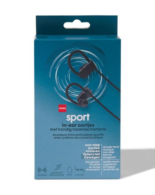 HEMA Draadloze oortelefoon in-ear sport zwart, Computers en Software, Overige Computers en Software, Nieuw, Verzenden