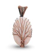 Roze opaal - levensboom - koper - 5,5 cm - Hanger, Verzamelen, Mineralen en Fossielen