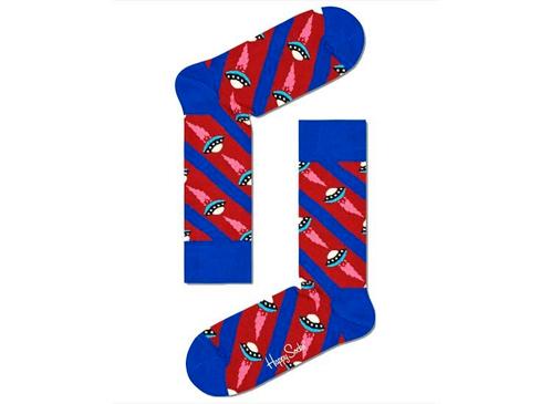 Happy Socks Ufo sokken - Maat 41/46 - Blauw/Rood - 1 Paar, Kleding | Heren, Sokken en Kousen, Nieuw, Verzenden