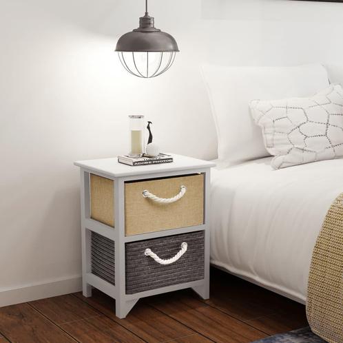 vidaXL Nachtkastjes 2 st hout, Huis en Inrichting, Slaapkamer | Nachtkastjes, Nieuw, Minder dan 45 cm, Hout, Minder dan 55 cm