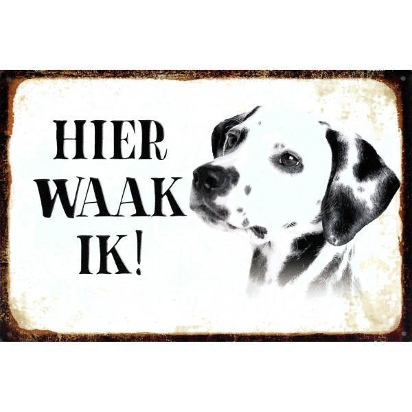 Wandbord - Hier Waak Ik – Dalmatiër, Huis en Inrichting, Woonaccessoires | Wanddecoraties, Nieuw, Ophalen of Verzenden
