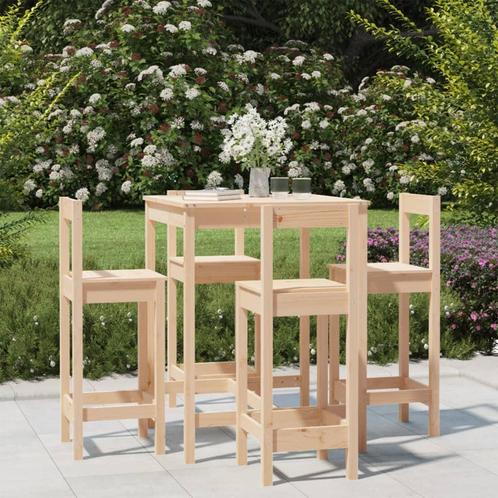 vidaXL 5-delige Barset massief grenenhout, Tuin en Terras, Tuinsets en Loungesets, Nieuw, 5 zitplaatsen, Verzenden