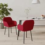 vidaXL Eetkamerstoelen 2 st fluweel wijnrood, Huis en Inrichting, Stoelen, Verzenden, Nieuw, Rood