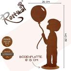 jongen met ballon | Patina tuindecoratie figuur, Verzenden, Nieuw