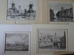 lot stadsgezichten Dordrecht staal en houtgravures  19e eeuw, Antiek en Kunst, Kunst | Etsen en Gravures, Verzenden