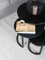 Ronde salontafel set - zwart mangohout, 50 tot 100 cm, Minder dan 50 cm, Nieuw, Rond