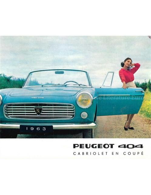 1963 PEUGEOT 404 CBRIOLET | COUPE BROCHURE NEDERLANDS, Boeken, Auto's | Folders en Tijdschriften, Peugeot