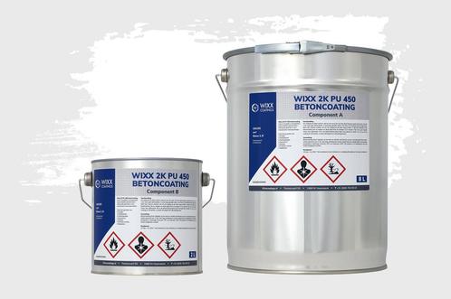 Wixx 2K PU 450 Betoncoating Wit 10L, Doe-het-zelf en Verbouw, Verf, Beits en Lak, Verf, Wit, Nieuw, 5 tot 10 liter, Verzenden