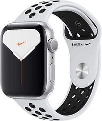 Apple Watch Nike Series 5 44 mm aluminium kast zilver op, Telecommunicatie, Overige Telecommunicatie, Gebruikt, Verzenden