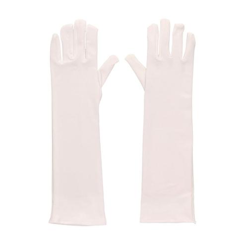 Lange witte handschoenen polyester - Party handschoenen, Hobby en Vrije tijd, Feestartikelen, Ophalen of Verzenden