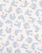 Organisch Katoen Jersey Zeehondjes Blauw, Hobby en Vrije tijd, Stoffen en Lappen, Nieuw, Blauw