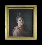 Franse school (XIX) - Portrait de femme., Antiek en Kunst