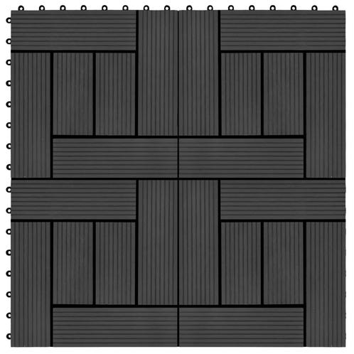 vidaXL 22 st Terrastegels 30x30 cm 2 m² HKC zwart, Doe-het-zelf en Verbouw, Vloerdelen en Plavuizen, Nieuw, Verzenden