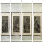 4 Chinees hangende rol inkt schilderijen vier