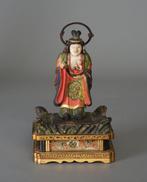 Zushi  met Kariteimo  (Hariti) - Polychroom, Hout,, Antiek en Kunst