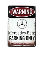 Metalen Wandbord - Mercedes-Benz Parking Only - parkeren, Ophalen of Verzenden, Nieuw