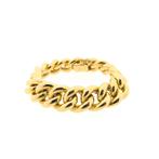 Massief gouden gourmetschakel armband; 20 cm | Binder, Ophalen of Verzenden, Gebruikt, Overige kleuren, Goud