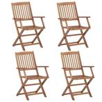 Klapstoelen Acaciahout 4 stuks - Tweedekansje - Duurzaam..., Huis en Inrichting, Stoelen, Bruin, Nieuw, Ophalen of Verzenden, Vier