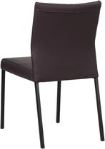 Donkerpaarse leren moderne eetkamerstoel - poot vierkant zwa, Huis en Inrichting, Stoelen, Overige kleuren, Nieuw, Leer, Ophalen of Verzenden