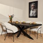 Boomstamtafel Boston Black | 180 cm, Huis en Inrichting, Tafels | Eettafels, Ophalen of Verzenden, Nieuw