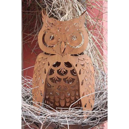 Metalen decoratieve uil | dier roest tuindecoratie figuur, Huis en Inrichting, Woonaccessoires | Wanddecoraties, Nieuw, Verzenden