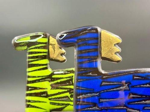 Studio Habrat - Beeldje - Golden glass horses (2) -, Antiek en Kunst, Antiek | Glas en Kristal