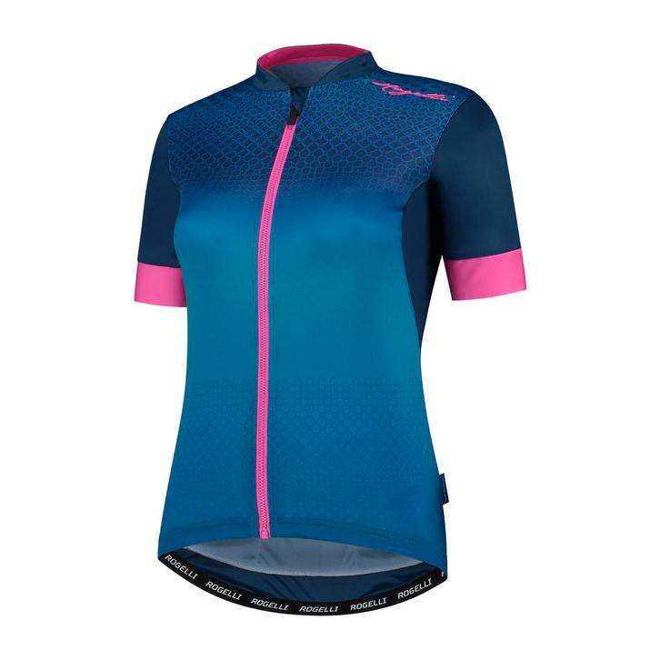Dames fietsshirt Lux Blauw/pink, Fietsen en Brommers, Fietsaccessoires | Fietskleding, Dames, Nieuw, Verzenden