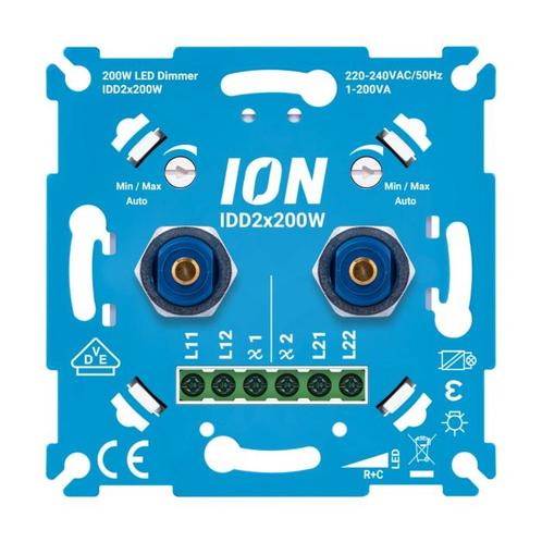 ION LED Duo Dimmer Inbouw 2×0.3-200 Watt, Huis en Inrichting, Lampen | Overige, Nieuw, Ophalen of Verzenden