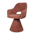 Eetkamerstoel met armleuning | Stof | Bruin | DS4U Lola, Huis en Inrichting, Stoelen, Ophalen of Verzenden, Nieuw, Bruin