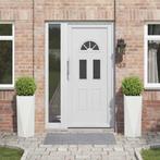 vidaXL Plantenbak 2 pcs Wit 30 x 30 x 75 cm Staal, Verzenden, Minder dan 60 cm, Nieuw, Metaal